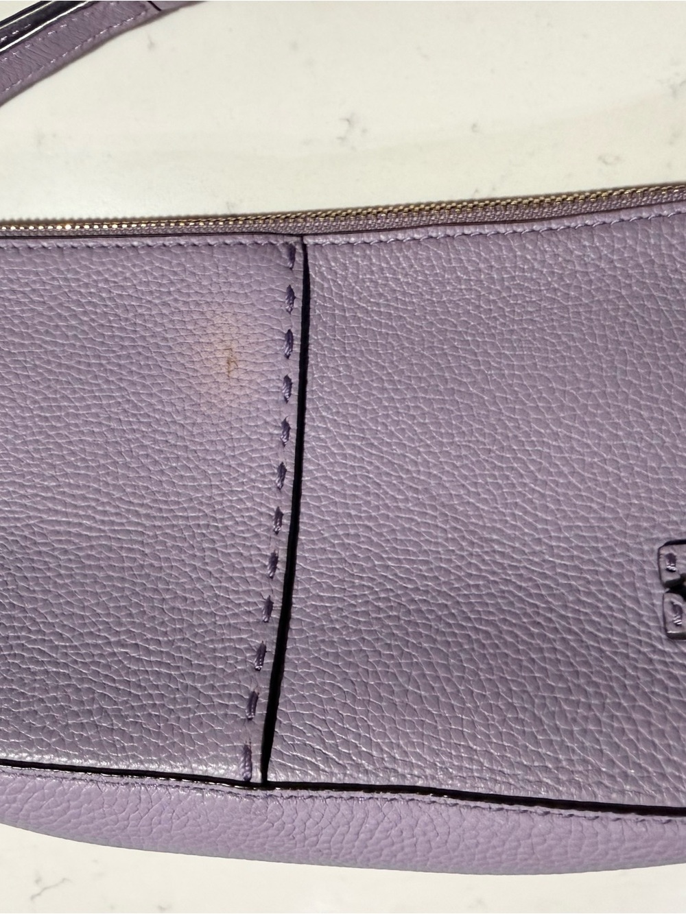 Tory Burch Lavender Leather Shoulder Pouch with Logo - Picture 6 of 13